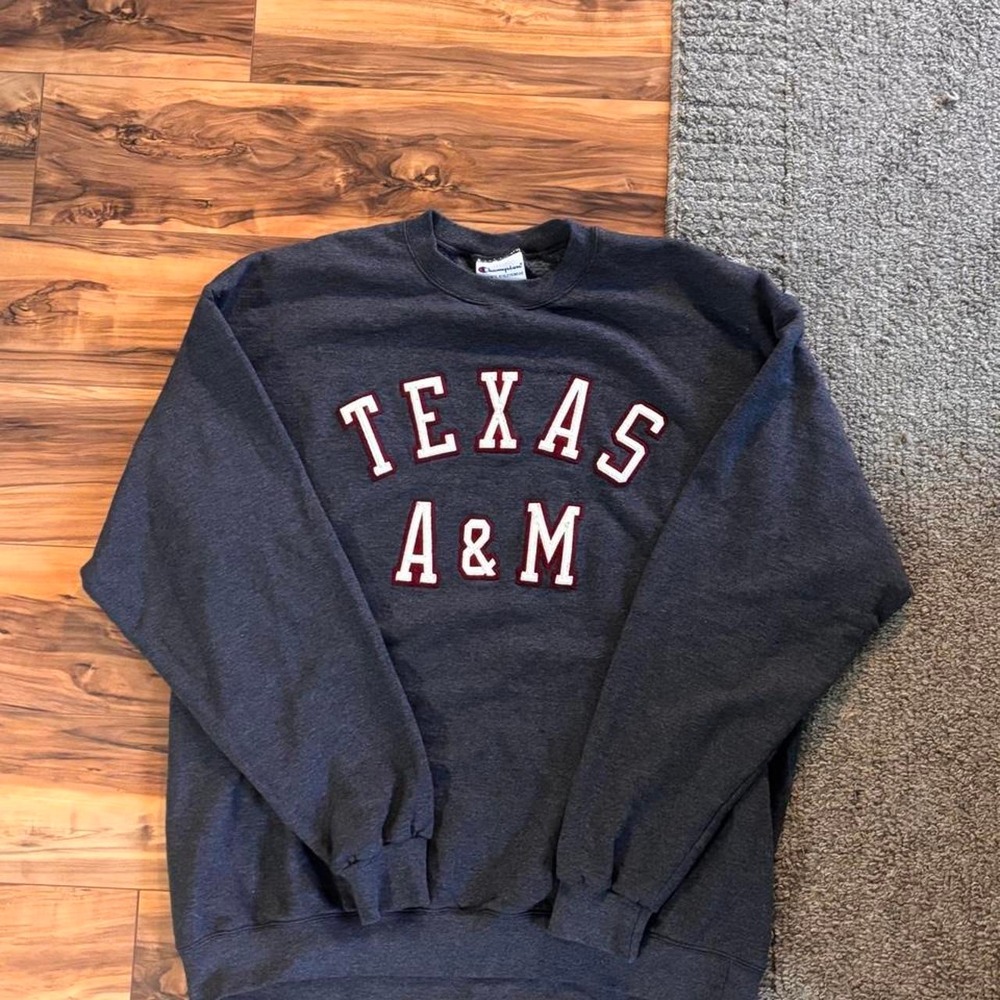 Champion Texas A&M embroidered crewneck sweatshirt in charcoal gray